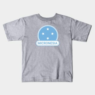 Micronesia Country Badge - Micronesia Flag Kids T-Shirt